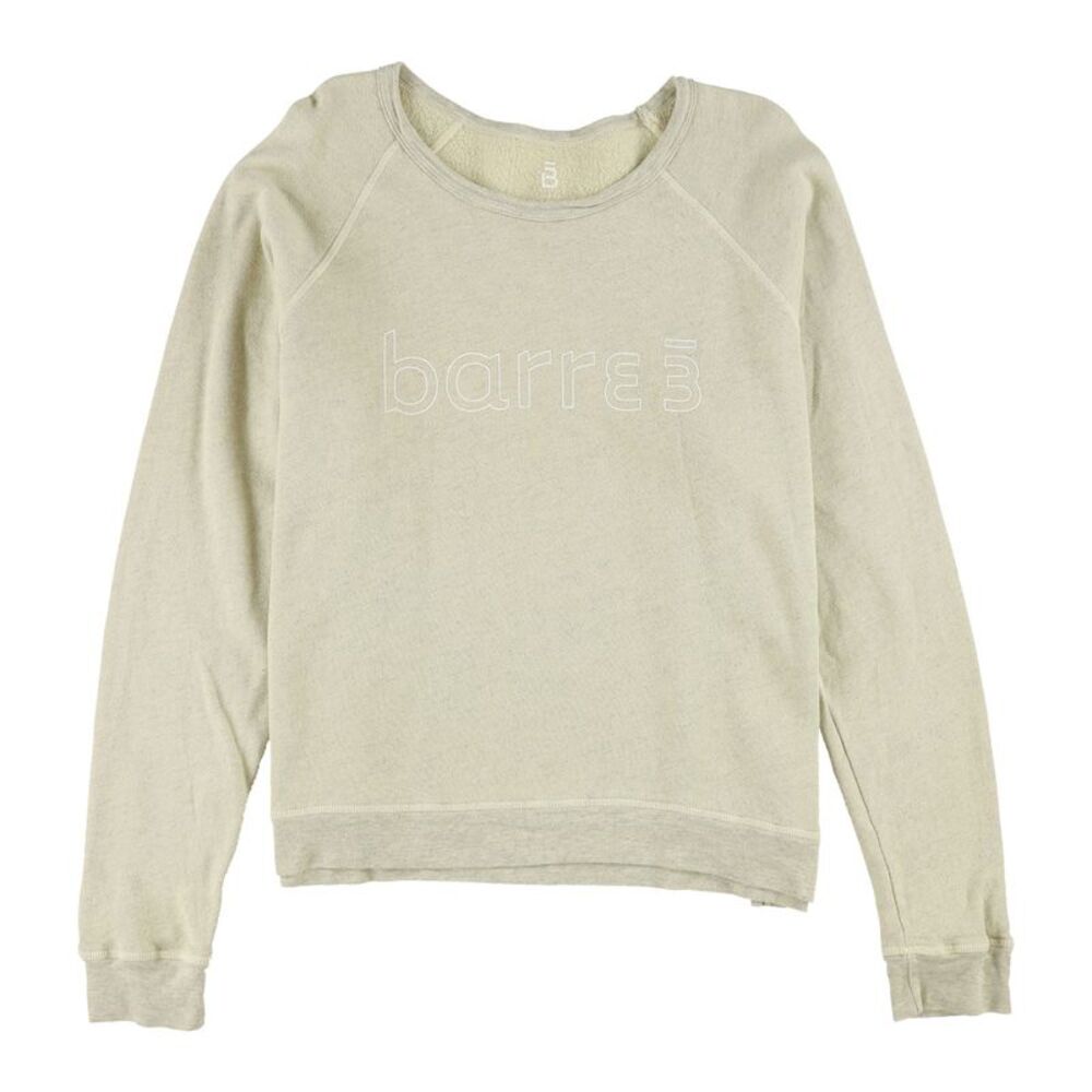 Barre3 Womens Solid Sweatshirt, Beige, L, DM